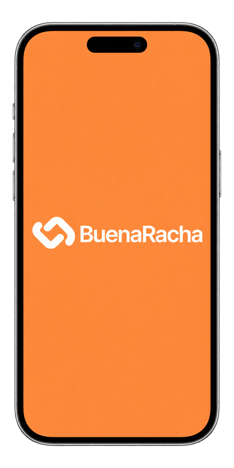 Celular con la marca BuenaRacha en pantalla